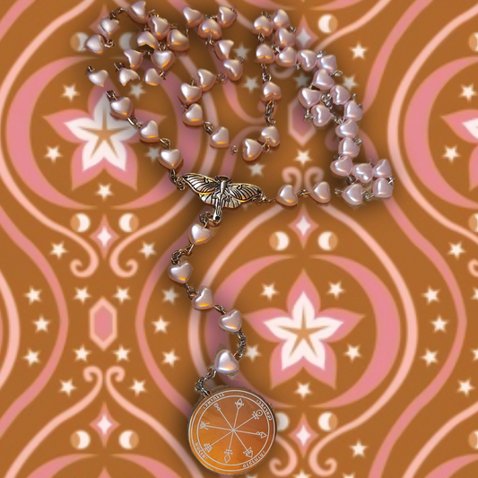 pentacle of venus pink heart rosary