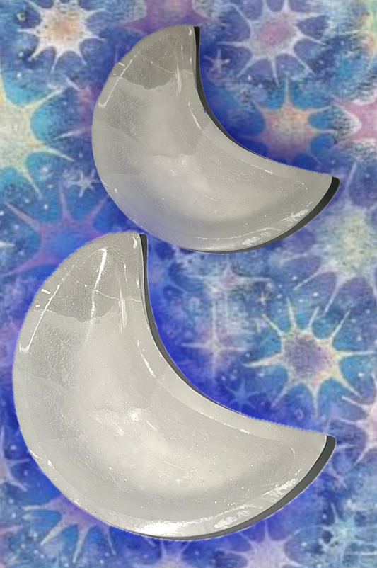 Moon Selenite crystal charging bowl