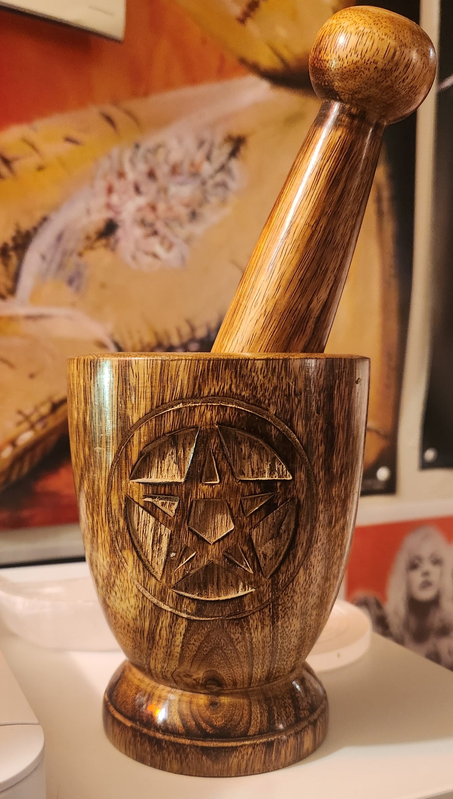 Wooden mortar and pestle!