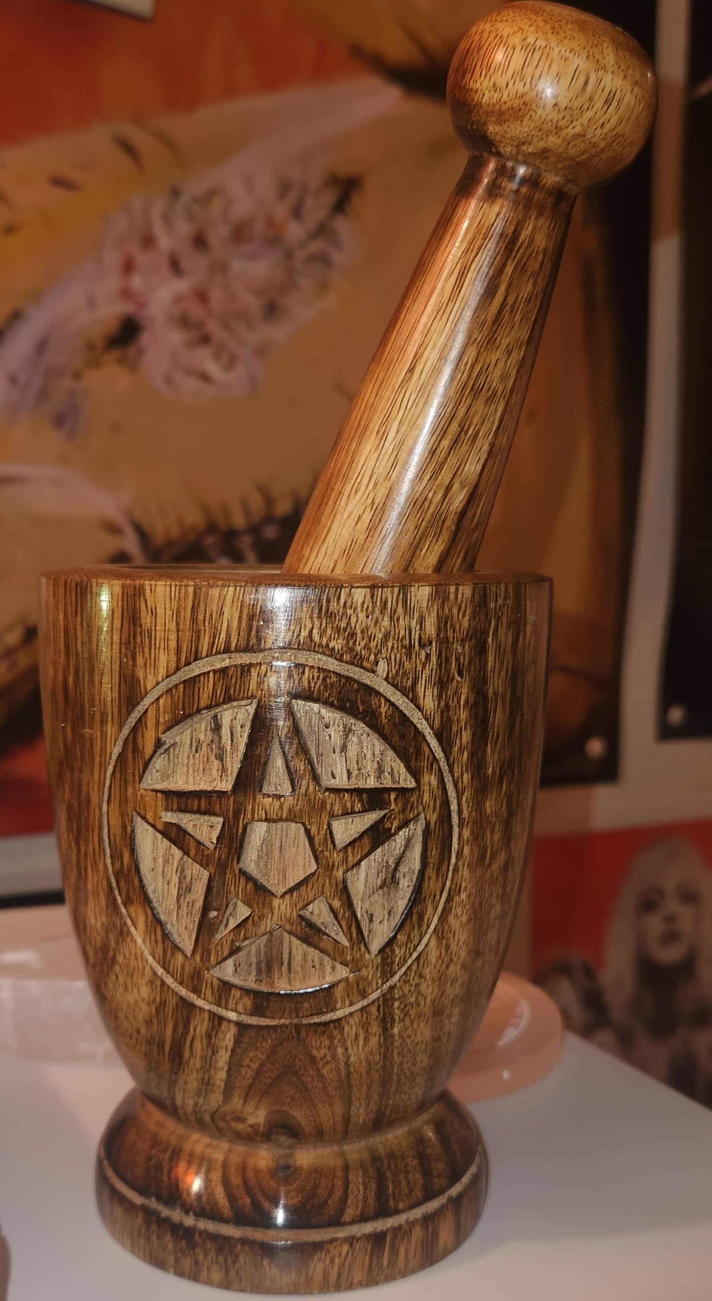 Wooden mortar and pestle!