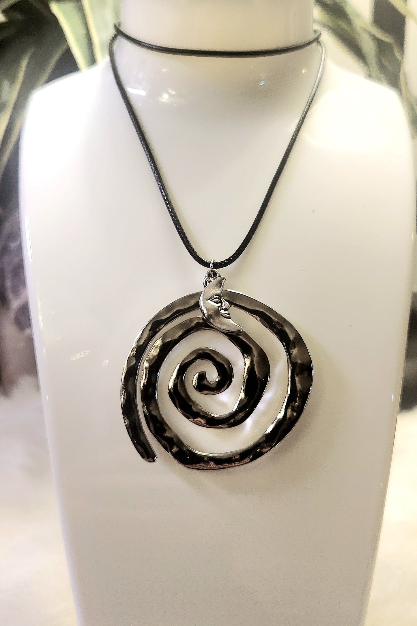 Spiral moon necklace