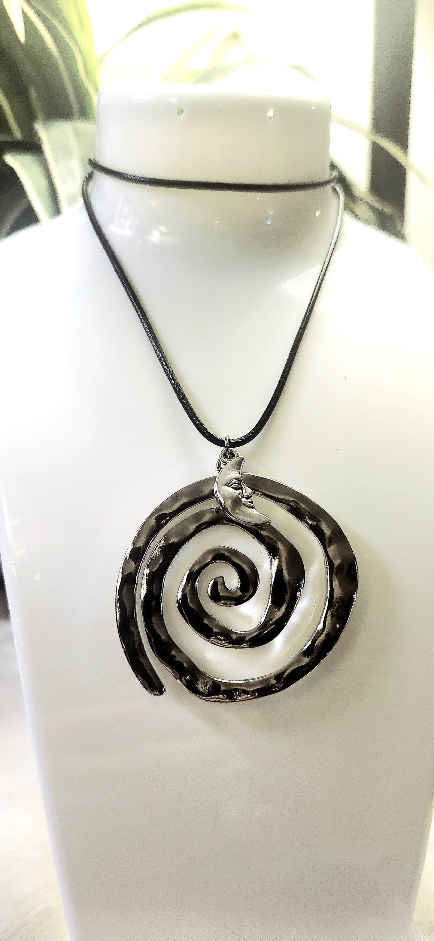 Spiral moon necklace