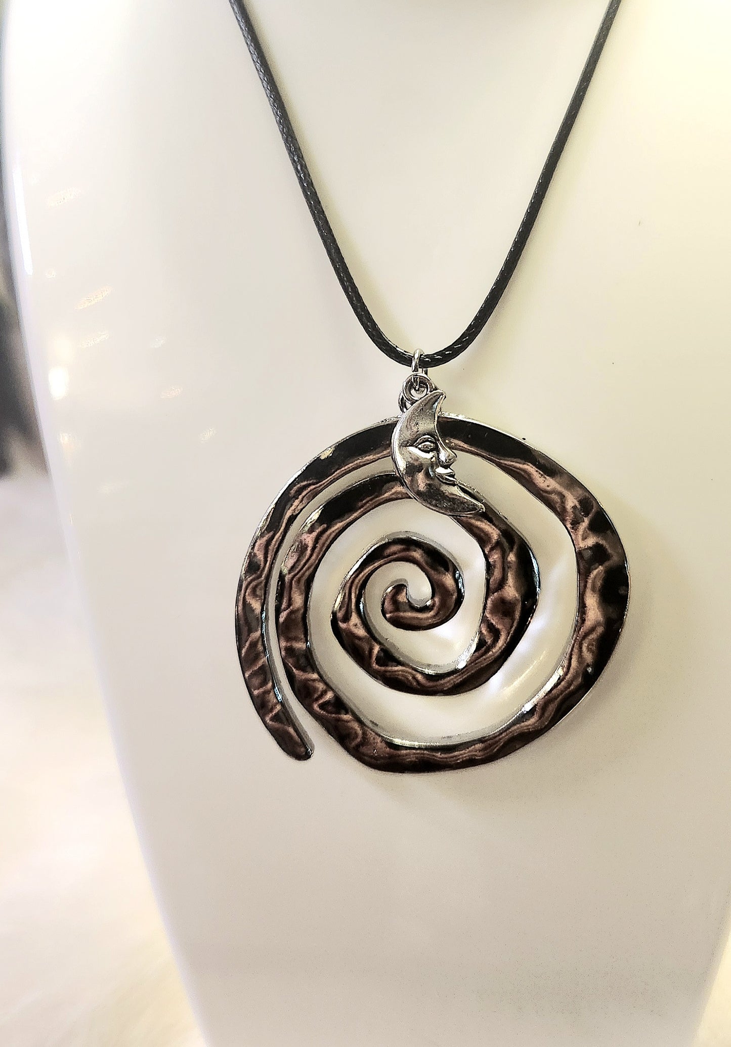 Spiral moon necklace