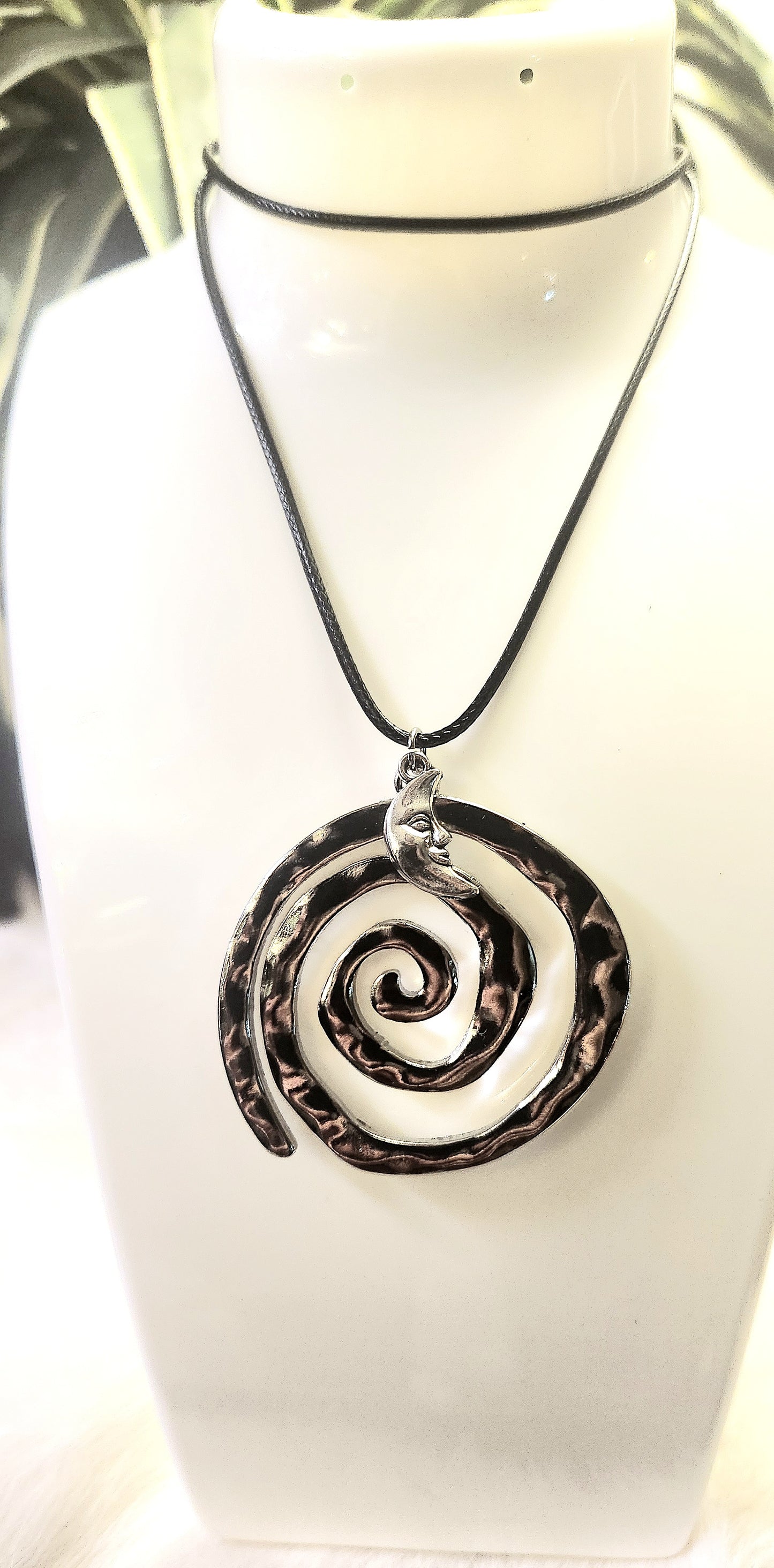 Spiral moon necklace