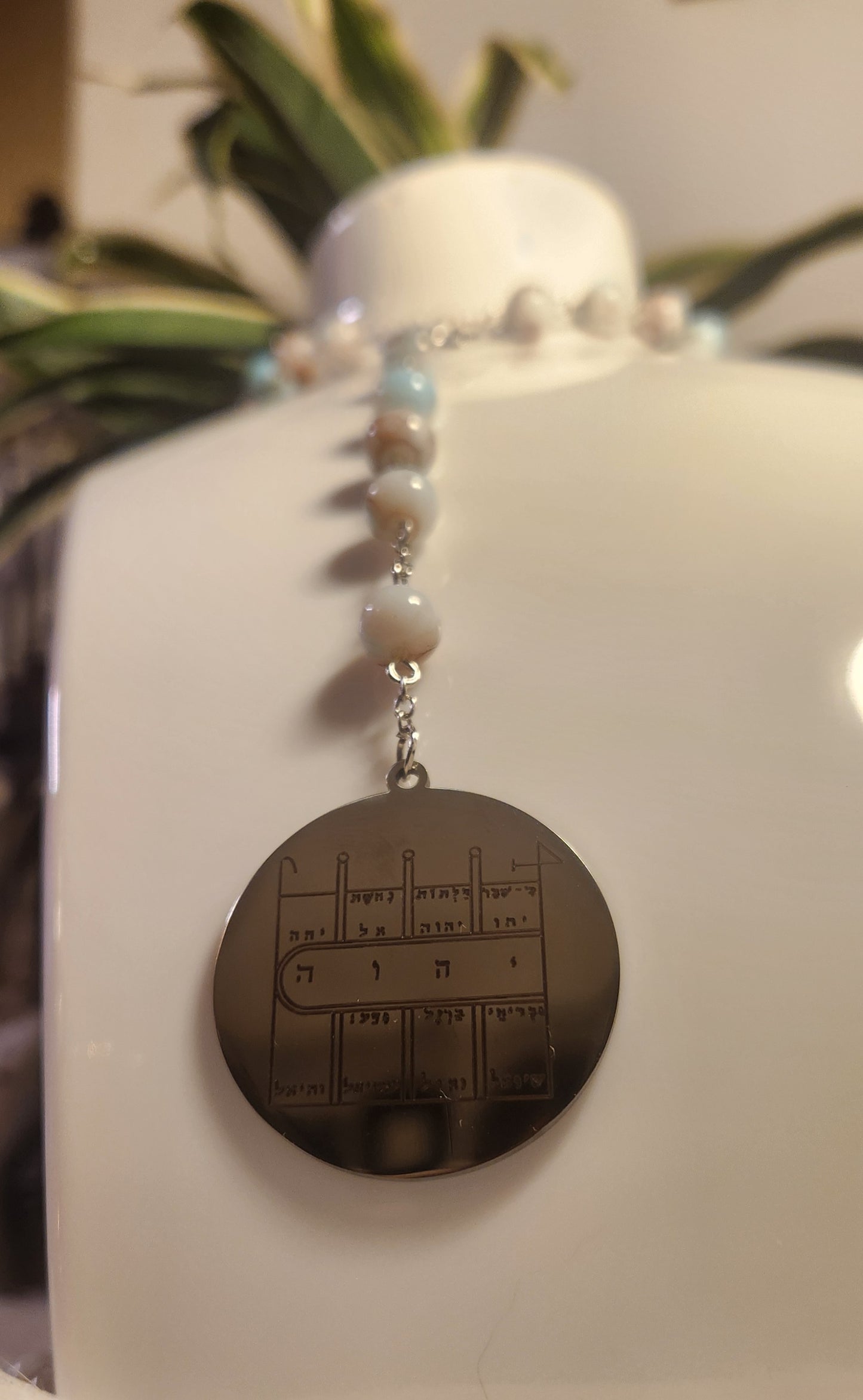 Moon pentacle prayer beads