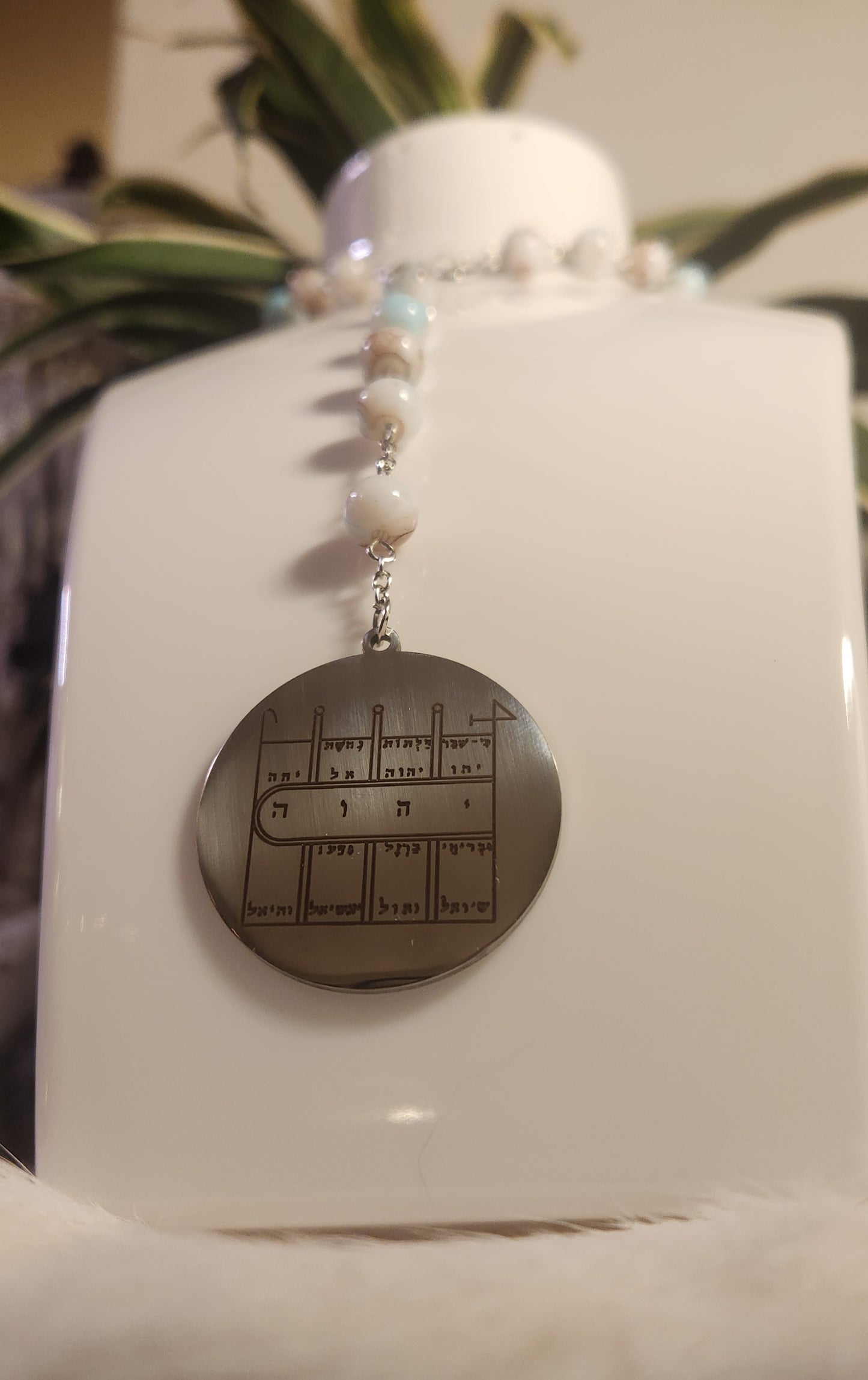 Moon pentacle prayer beads