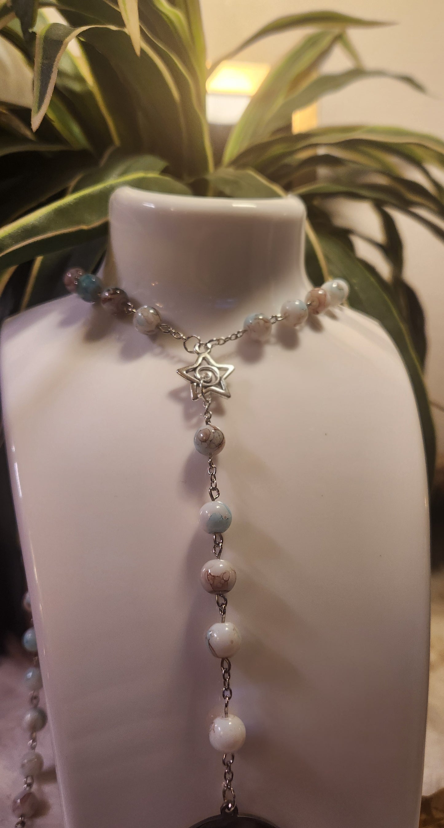 Moon pentacle prayer beads