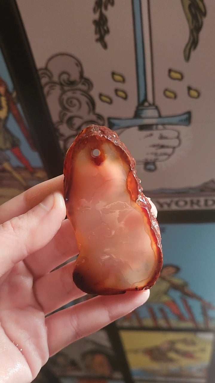 rough carnelian slab necklace