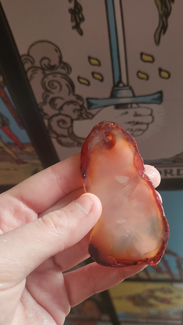 rough carnelian slab necklace