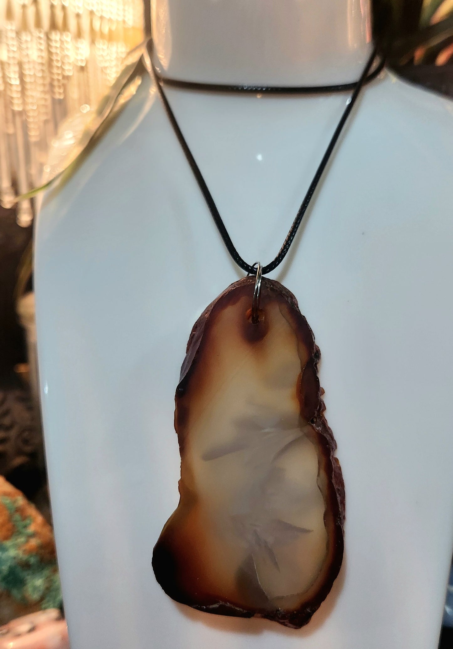 rough carnelian slab necklace