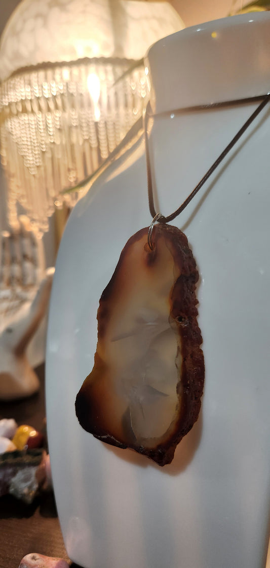 rough carnelian slab necklace
