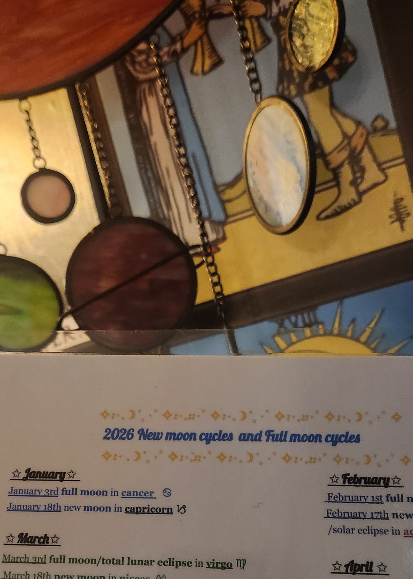 2026 full/new moon cheat sheet