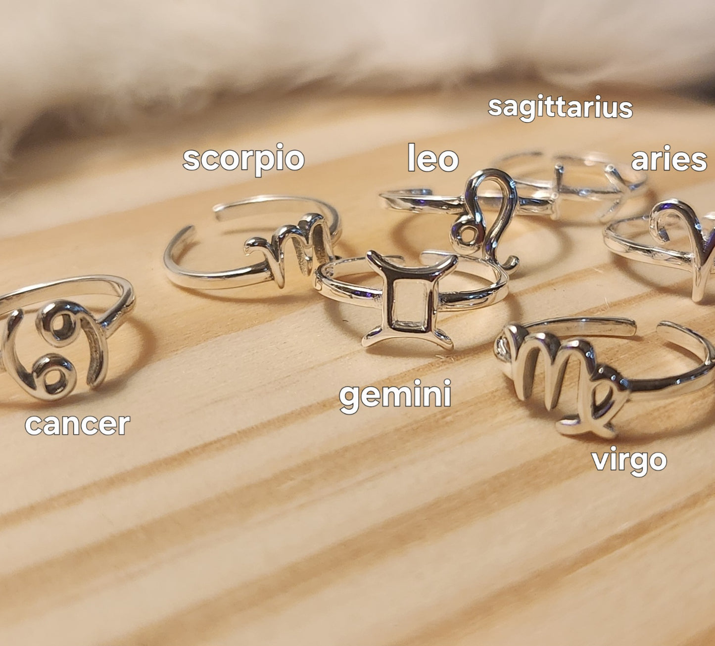 Zodiac toe rings