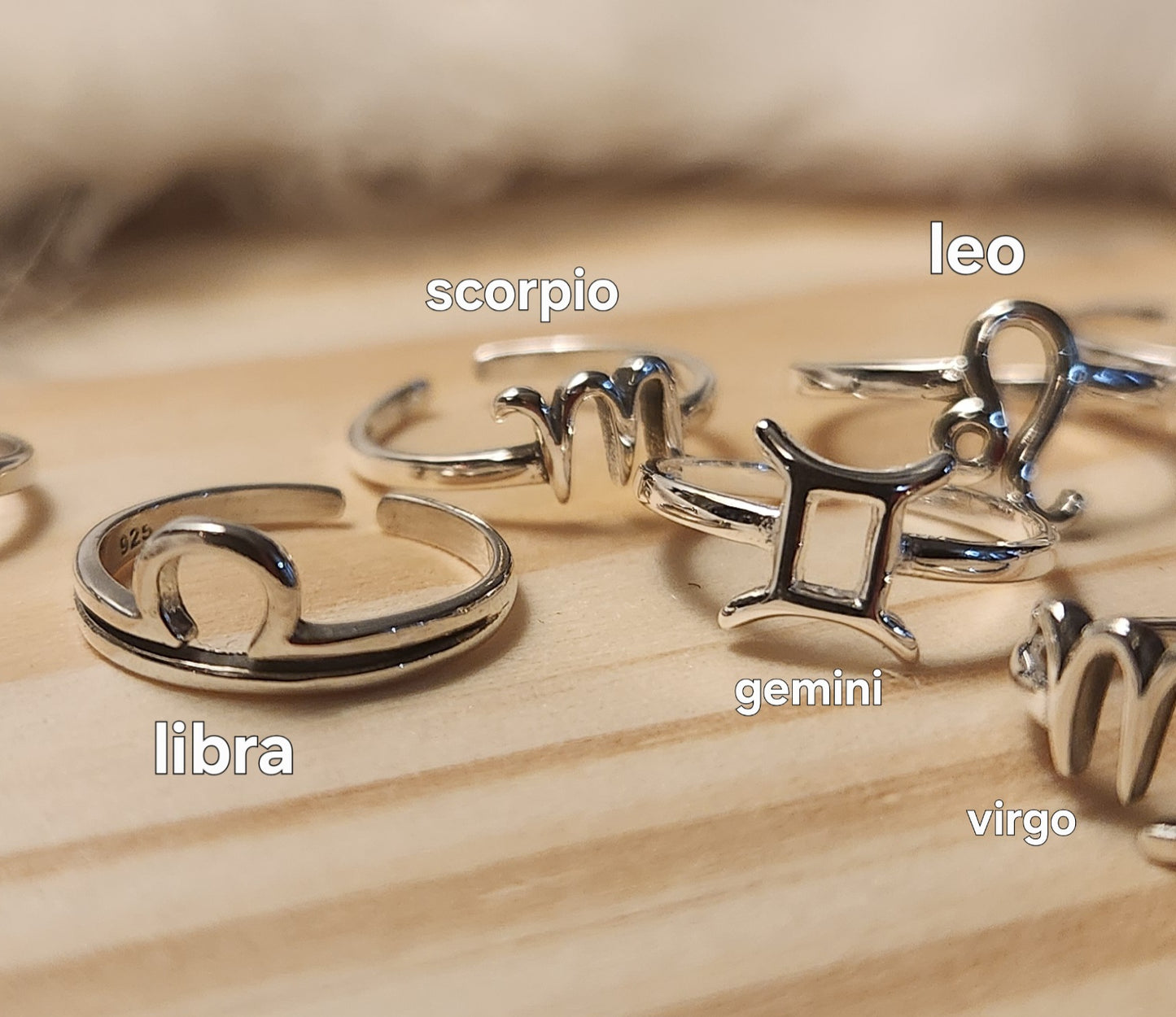 Zodiac toe rings